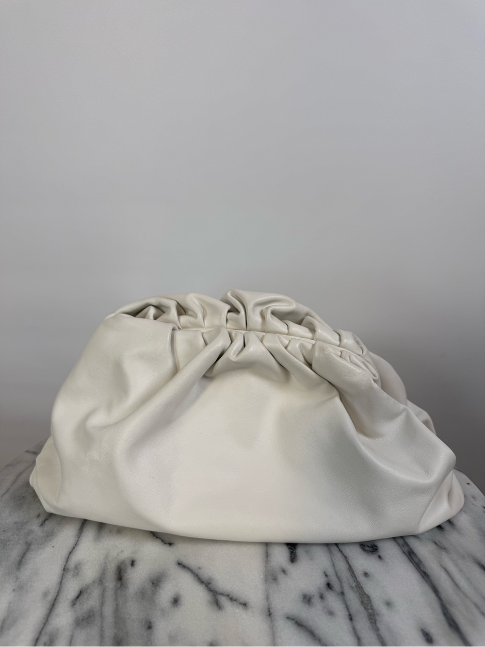 Bottega Veneta Cream Slouchy Leather Clutch LARGE